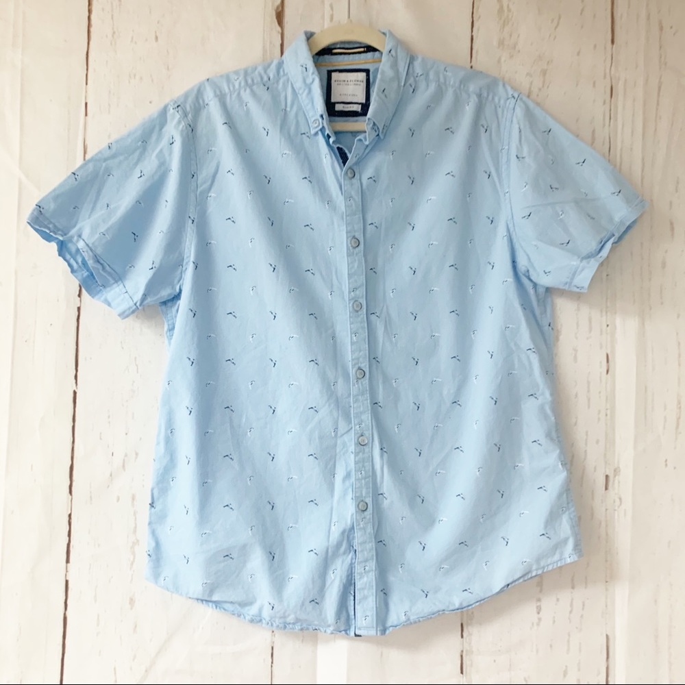 Denim & Flower button up shirt large